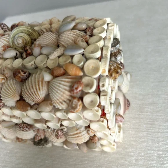 ANTIQUE seashell treasure chest souvenir box coastal beach 1950’s - Picture 7 of 8